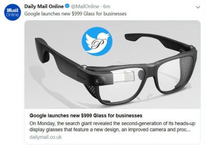 رونمایی گوگل از عینک هوشمند 999 دلاری برای کاربران بیزینس